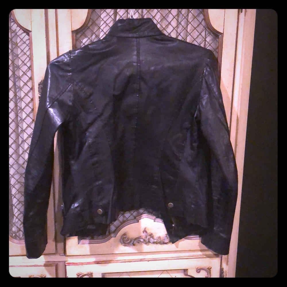 Mac Jacobs leather motto biker jacket